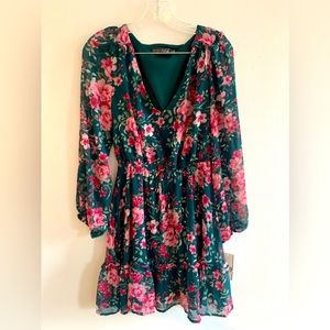 Crystal Doll pink and green dress, size small.